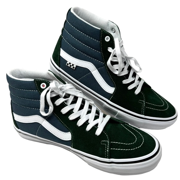 VANS Sk8-Hi Skate Sneakers Suede Canvas Green Black Men Size Casual VN0A5FCCBD6 - Picture 1 of 9
